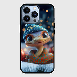 Чехол для iPhone 13 Pro Загадочная новогодняя змея, цвет: 3D-черный