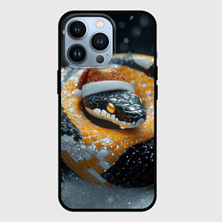 Чехол для iPhone 13 Pro Новогодняя большая змея, цвет: 3D-черный