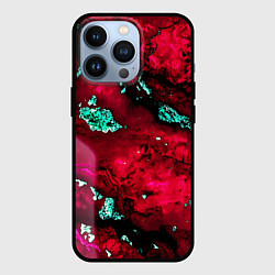 Чехол для iPhone 13 Pro Абстракция красно-голубая, цвет: 3D-черный