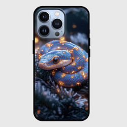 Чехол для iPhone 13 Pro Змея с искорками новогодними, цвет: 3D-черный