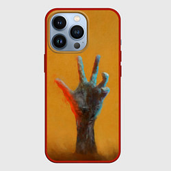 Чехол для iPhone 13 Pro Рука зомби, цвет: 3D-красный