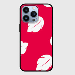 Чехол для iPhone 13 Pro Тестура платья Лило с листьями, цвет: 3D-черный