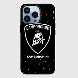 Чехол для iPhone 13 Pro Lamborghini конфети, цвет: 3D-черный