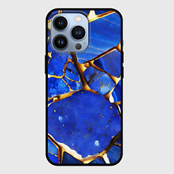 Чехол для iPhone 13 Pro A gold mineral in a blue stone, цвет: 3D-черный