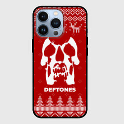 Чехол для iPhone 13 Pro Новогодний Deftones с оленями, цвет: 3D-черный