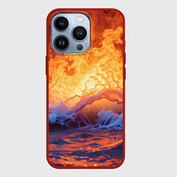 Чехол для iPhone 13 Pro Стихия огня и воды, цвет: 3D-красный