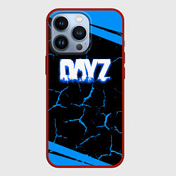 Чехол для iPhone 13 Pro Dayz полосы трещины лого, цвет: 3D-красный