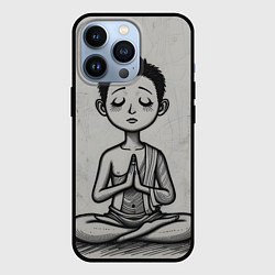 Чехол для iPhone 13 Pro Медитирующий человек, цвет: 3D-черный