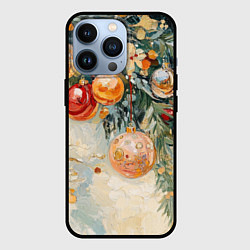 Чехол для iPhone 13 Pro Большие и маленькие новогодние шары, цвет: 3D-черный
