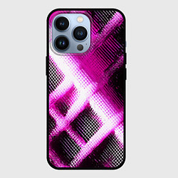 Чехол для iPhone 13 Pro Розовая сеть на чёрном фоне, цвет: 3D-черный