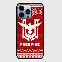 Чехол для iPhone 13 Pro Новогодний Free Fire, цвет: 3D-черный