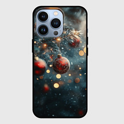 Чехол для iPhone 13 Pro Елочный игрушки и дневной свет, цвет: 3D-черный