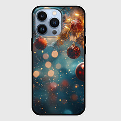 Чехол для iPhone 13 Pro Новый год боке стиль, цвет: 3D-черный