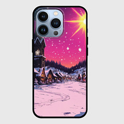 Чехол для iPhone 13 Pro Закат рождества, цвет: 3D-черный