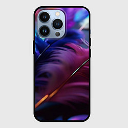 Чехол для iPhone 13 Pro Перья неоновой птицы, цвет: 3D-черный