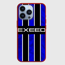 Чехол для iPhone 13 Pro Exeed - синие полосы, цвет: 3D-красный