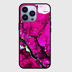 Чехол для iPhone 13 Pro Розовый треснувший камень, цвет: 3D-черный