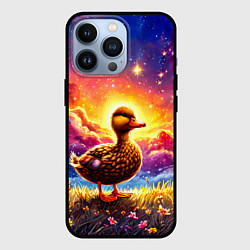 Чехол для iPhone 13 Pro Космическая уточка, цвет: 3D-черный