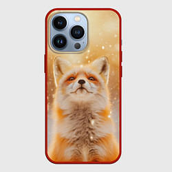Чехол для iPhone 13 Pro Рыжая довольная лисица, цвет: 3D-красный