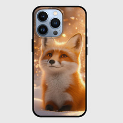 Чехол для iPhone 13 Pro Рыжая лисичка в снежном лесу, цвет: 3D-черный