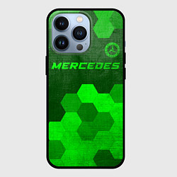 Чехол для iPhone 13 Pro Mercedes - green gradient посередине, цвет: 3D-черный