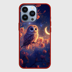 Чехол для iPhone 13 Pro Ночная сова, цвет: 3D-красный