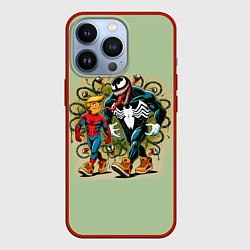 Чехол для iPhone 13 Pro Venom and Spider-Trump - meme, цвет: 3D-красный