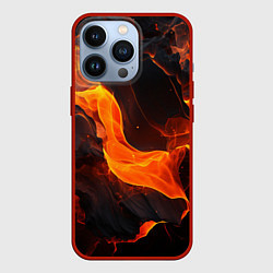 Чехол для iPhone 13 Pro Огонь и лава - текстура, цвет: 3D-красный