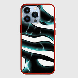 Чехол для iPhone 13 Pro Абстрактный черно-зеленый камуфляж, цвет: 3D-красный