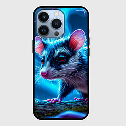 Чехол для iPhone 13 Pro Опоссум в синей туманности, цвет: 3D-черный