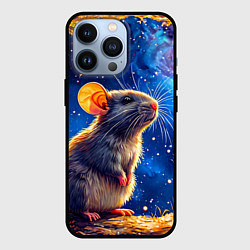 Чехол для iPhone 13 Pro Крыса и космическое небо, цвет: 3D-черный