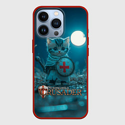 Чехол для iPhone 13 Pro Stronghold Crusader котик рыцарь, цвет: 3D-красный