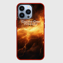 Чехол для iPhone 13 Pro Kingdom Come Deliverance 2 молния, цвет: 3D-красный