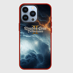 Чехол для iPhone 13 Pro Kingdom Come Deliverance 2 молнии в небе, цвет: 3D-красный