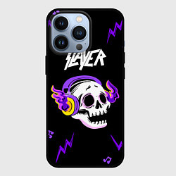 Чехол для iPhone 13 Pro Slayer неоновый череп, цвет: 3D-черный