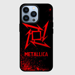 Чехол для iPhone 13 Pro Metallica - red gradient, цвет: 3D-черный