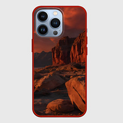 Чехол для iPhone 13 Pro Ночной каньон, цвет: 3D-красный