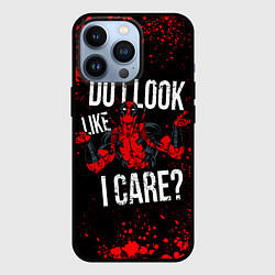 Чехол для iPhone 13 Pro Дэдпул - красные брызги, цвет: 3D-черный