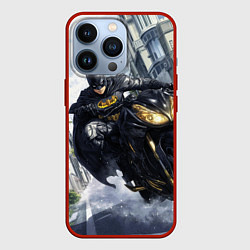 Чехол iPhone 13 Pro Бэтмен на мотоцикле