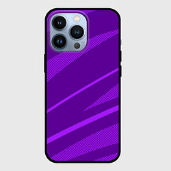 Чехол для iPhone 13 Pro Фиолетовый однотонный абстракция с полосой, цвет: 3D-черный