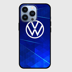Чехол для iPhone 13 Pro Volkswagen blue poly, цвет: 3D-черный