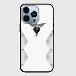 Чехол для iPhone 13 Pro Bon Jovi white poly, цвет: 3D-черный