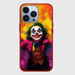 Чехол для iPhone 13 Pro Радостный Джокер в краске, цвет: 3D-красный