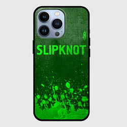 Чехол для iPhone 13 Pro Slipknot - green gradient посередине, цвет: 3D-черный