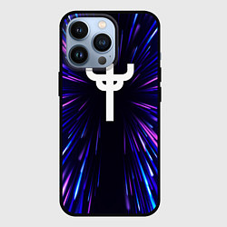 Чехол для iPhone 13 Pro Judas Priest neon energy, цвет: 3D-черный