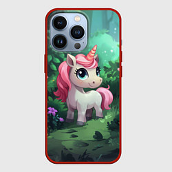 Чехол для iPhone 13 Pro Единорожка с розовой гривой, цвет: 3D-красный