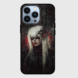 Чехол для iPhone 13 Pro Беловолосая девушка-киборг, цвет: 3D-черный