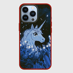 Чехол для iPhone 13 Pro Единорог и светлячки, цвет: 3D-красный