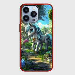 Чехол для iPhone 13 Pro Единорожка в дневном лесу, цвет: 3D-красный