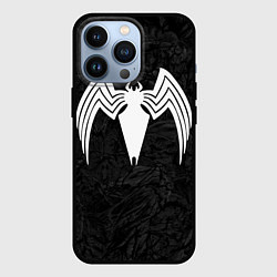 Чехол для iPhone 13 Pro Знак венома с текстурой симбиота, цвет: 3D-черный